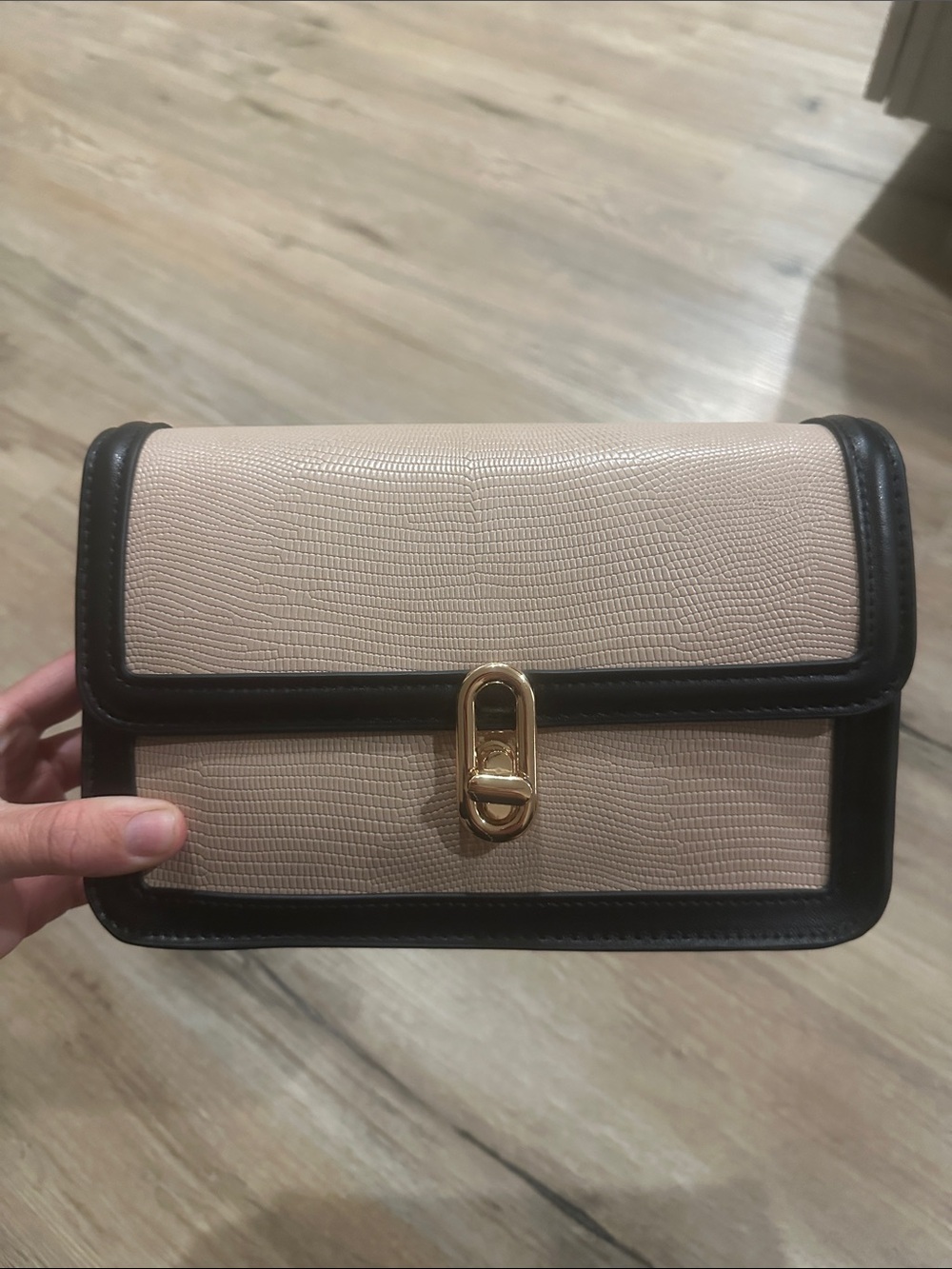 Jules Kae Black & Beige Frame Crossbody Bag - Picture 2 of 5